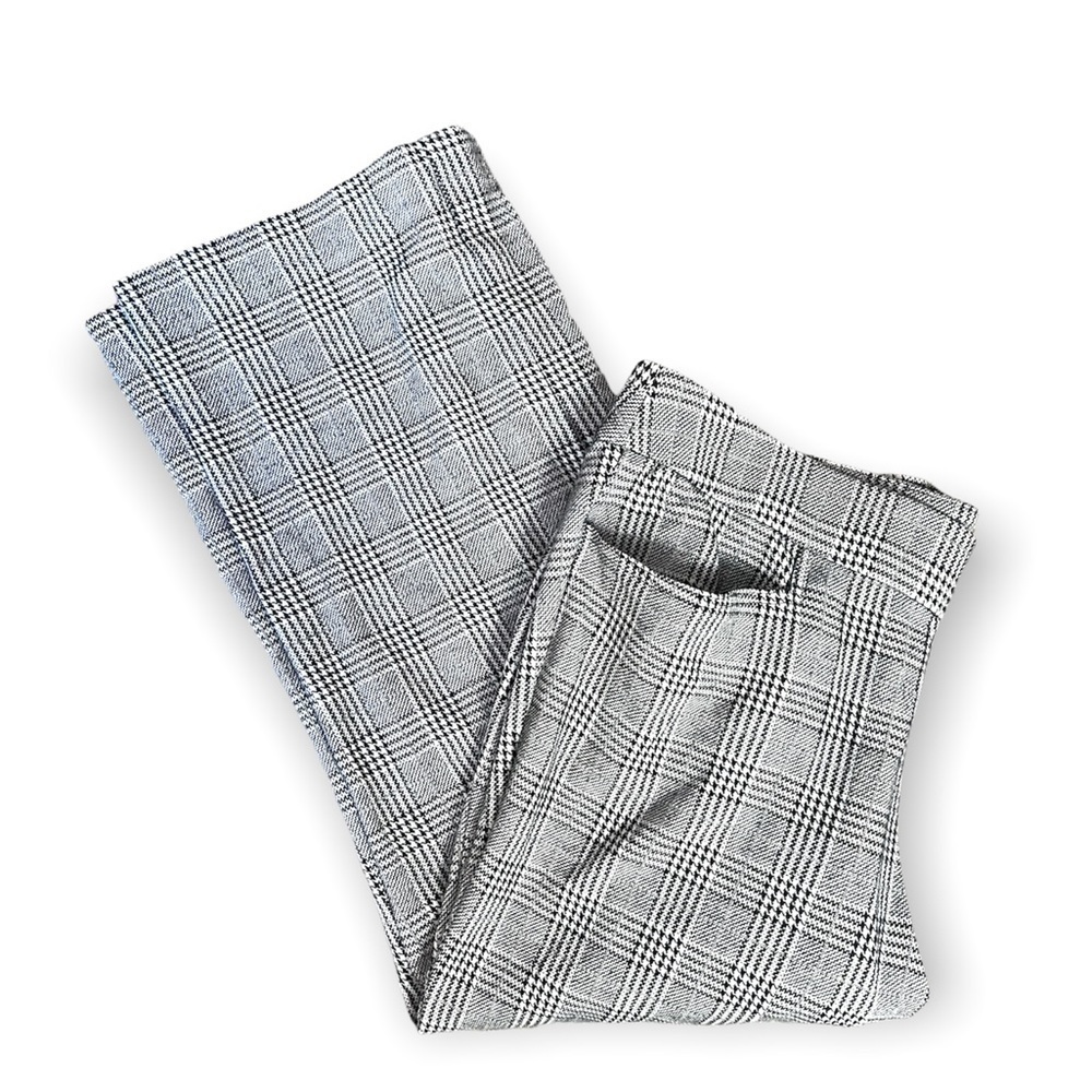Lane Bryant Black White Checkered Pull On Pants 14/16
